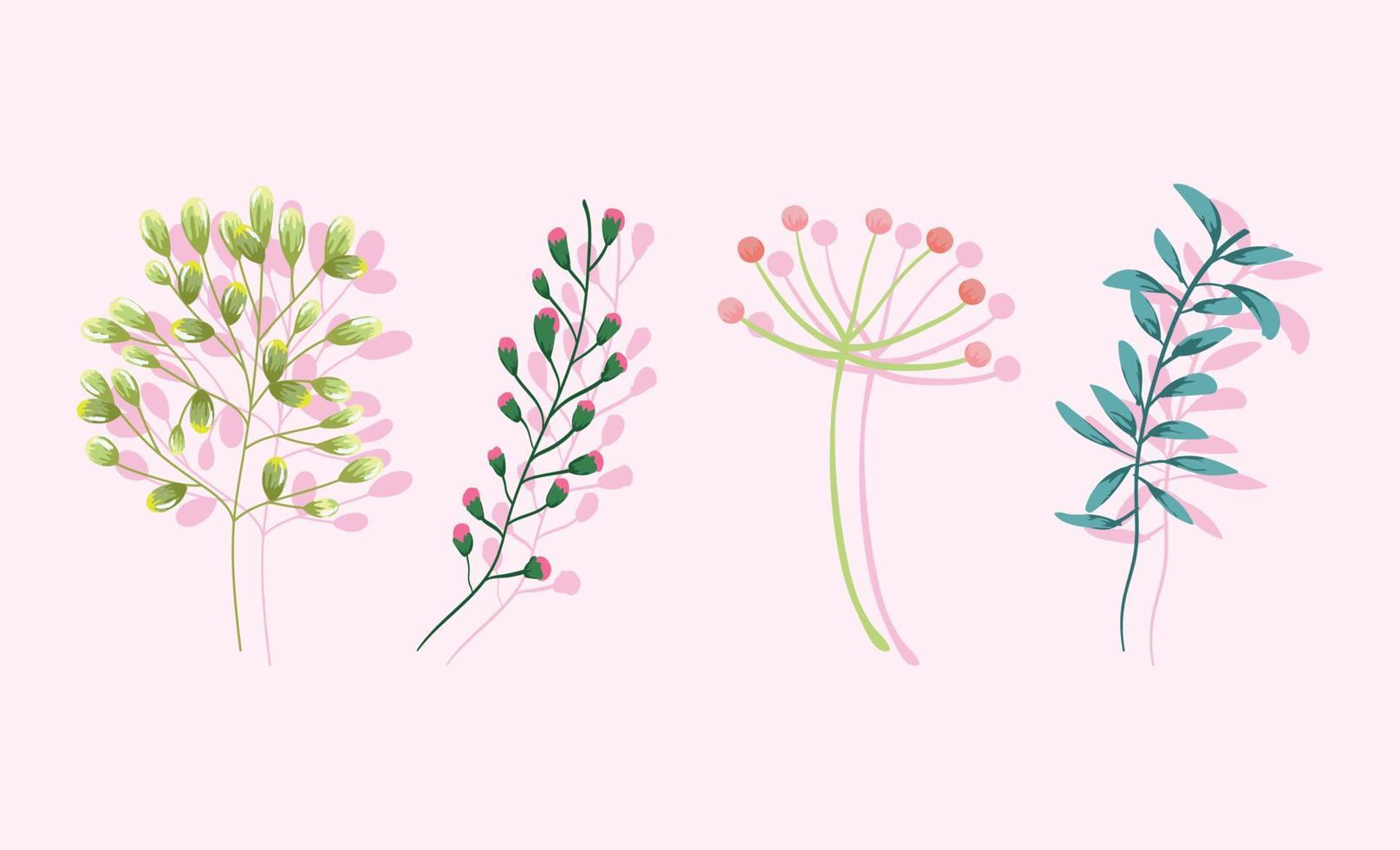 branches foliage vegetation greenery nature design vector