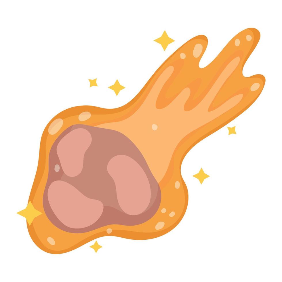asteroid down space galaxy astronomy in cartoon style vector