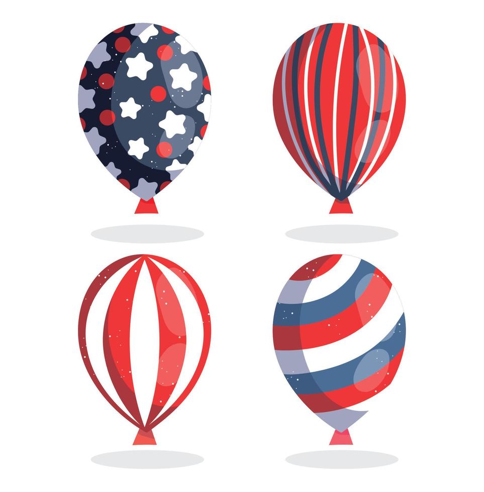 diseño vectorial de globos del día de la independencia vector