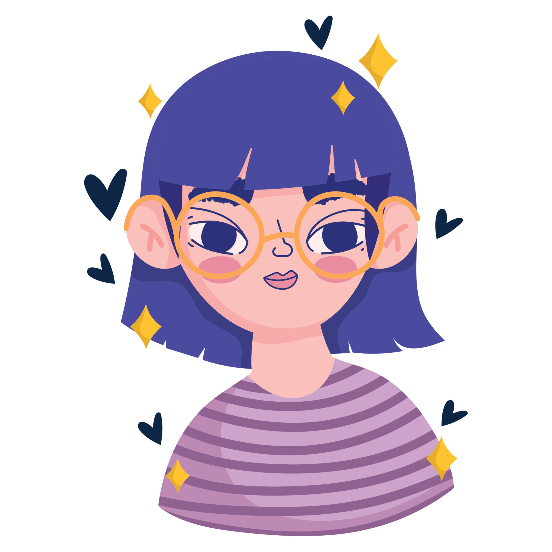 cute cartoon girl character with striped shirt design 13640074 Vector