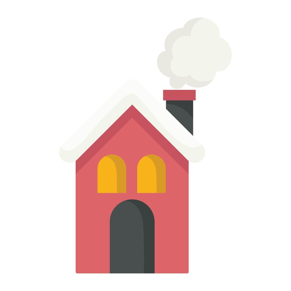 house with chimney smoke cartoon design icon vector