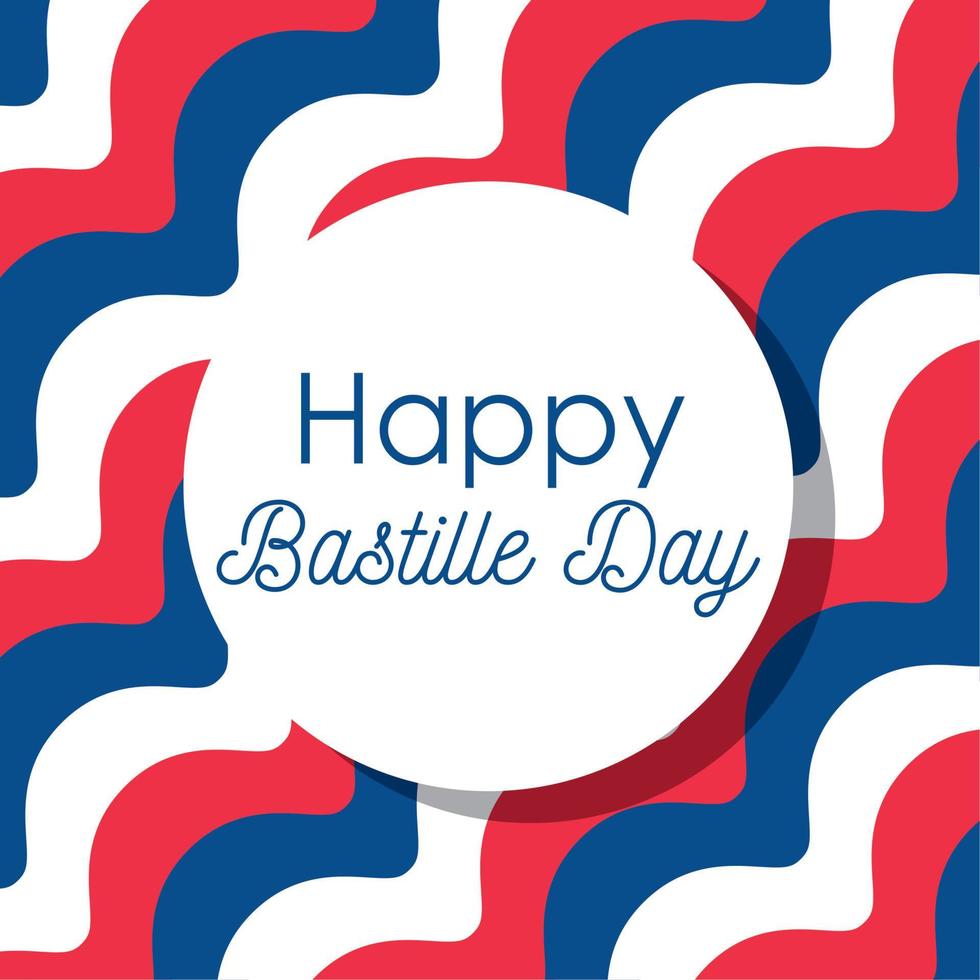 france striped background of happy bastille day vector design