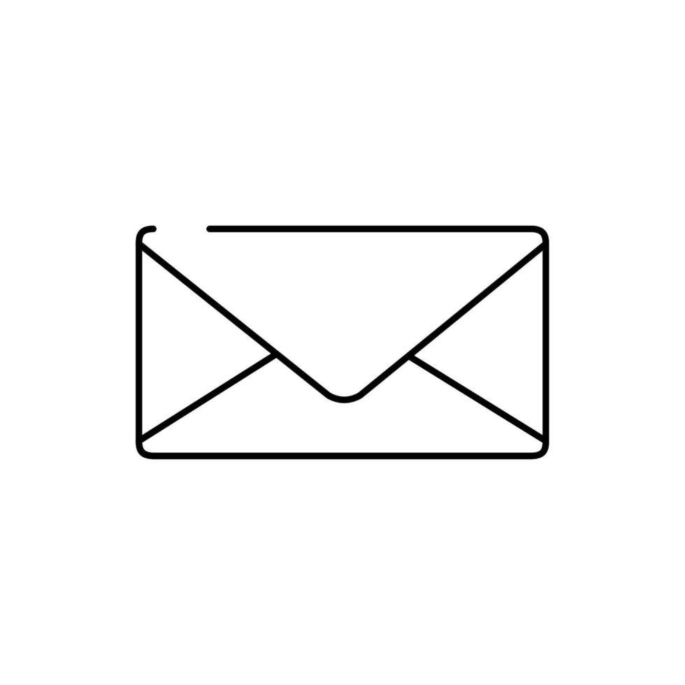 icono de estilo de línea de entrega de mensajero de correo de sobre vector