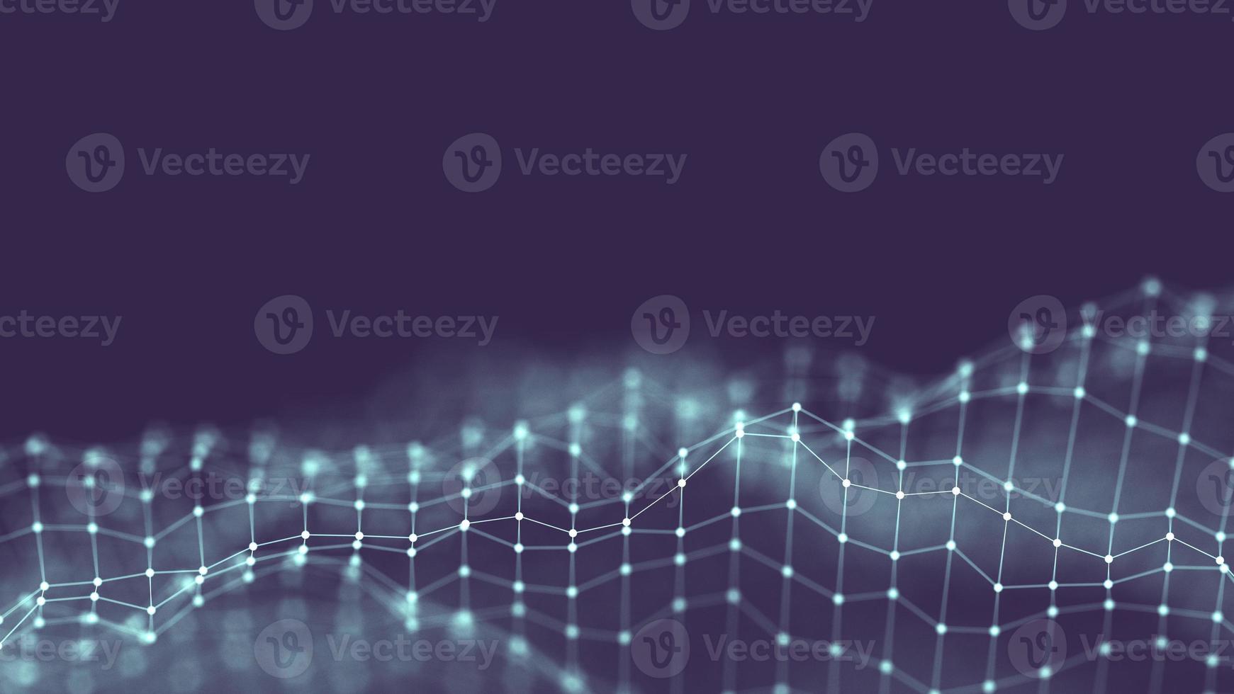 Data technology abstract futuristic illustration . Low poly shape with connecting dots and lines on dark background. 3D rendering . Big data visualization . photo