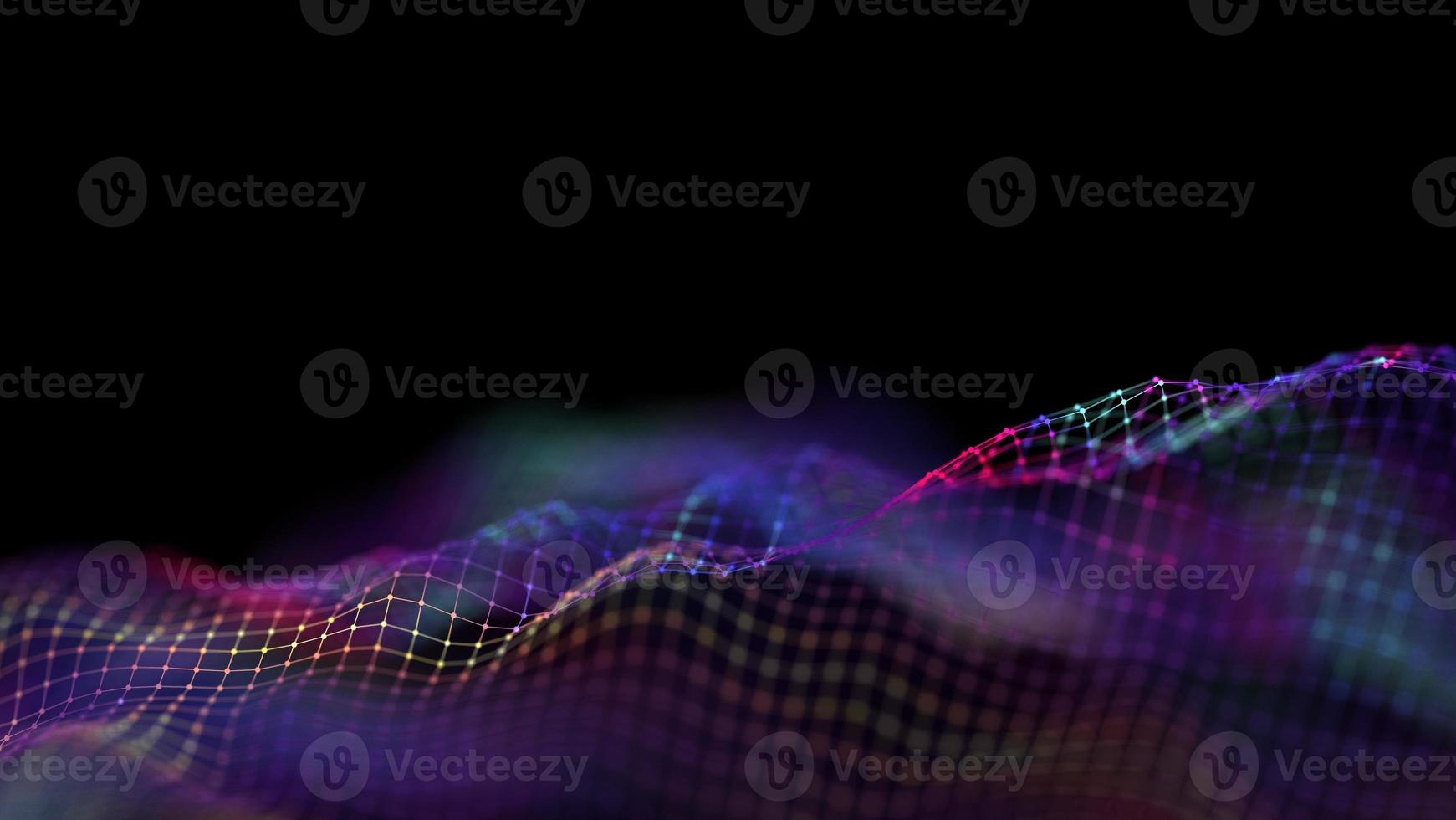 Data technology abstract futuristic illustration . Low poly shape with connecting dots and lines on dark background. 3D rendering . Big data visualization . photo