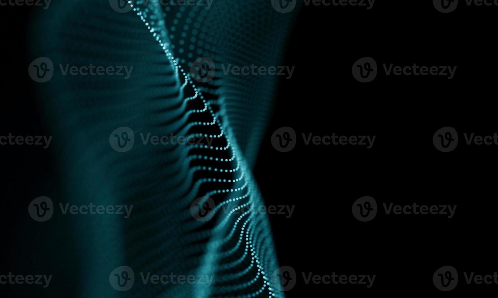 Digital data technology wave. Particle sound wave concept. Big data and data science wave background. photo