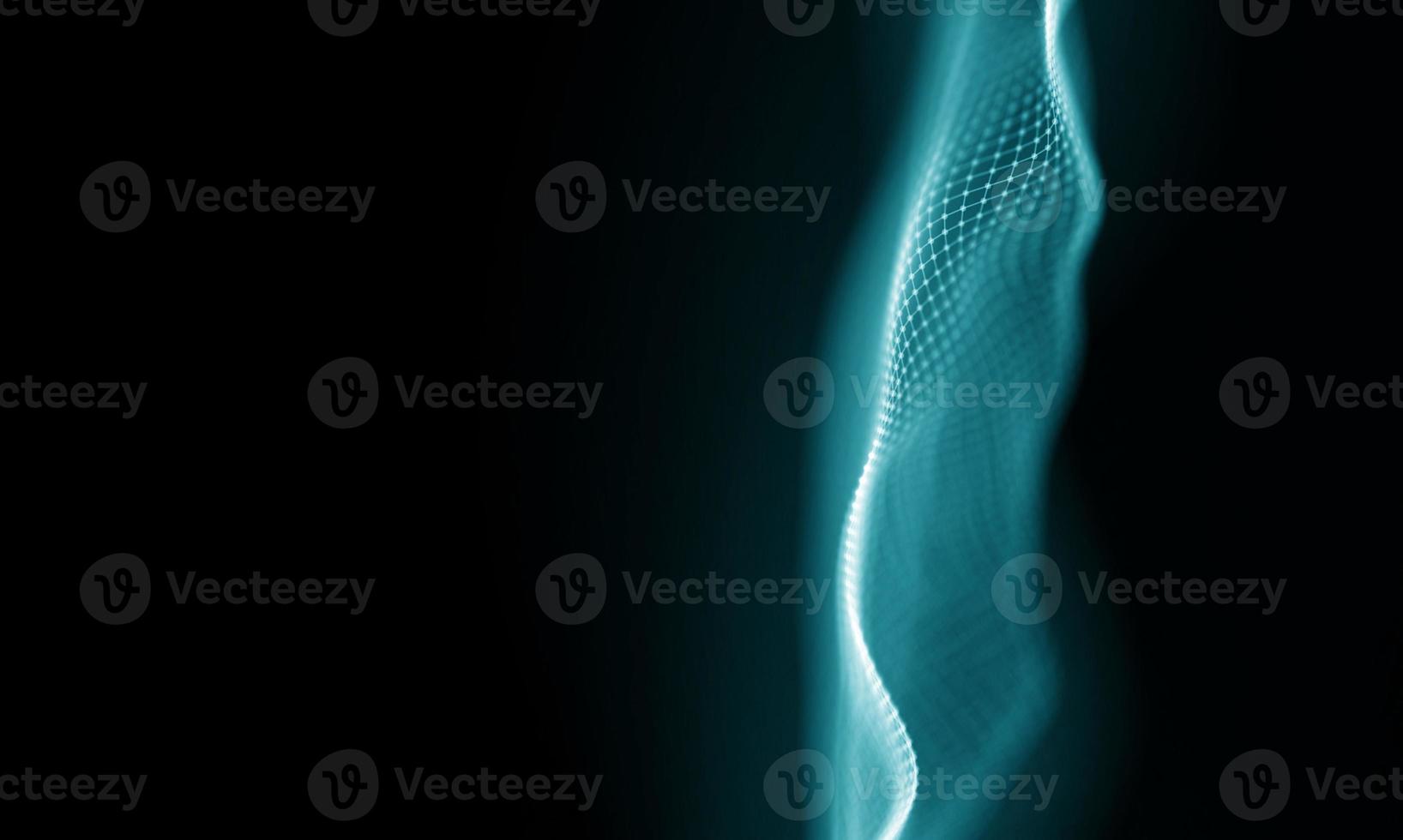 Digital data technology wave. Particle sound wave concept. Big data and data science wave background. photo