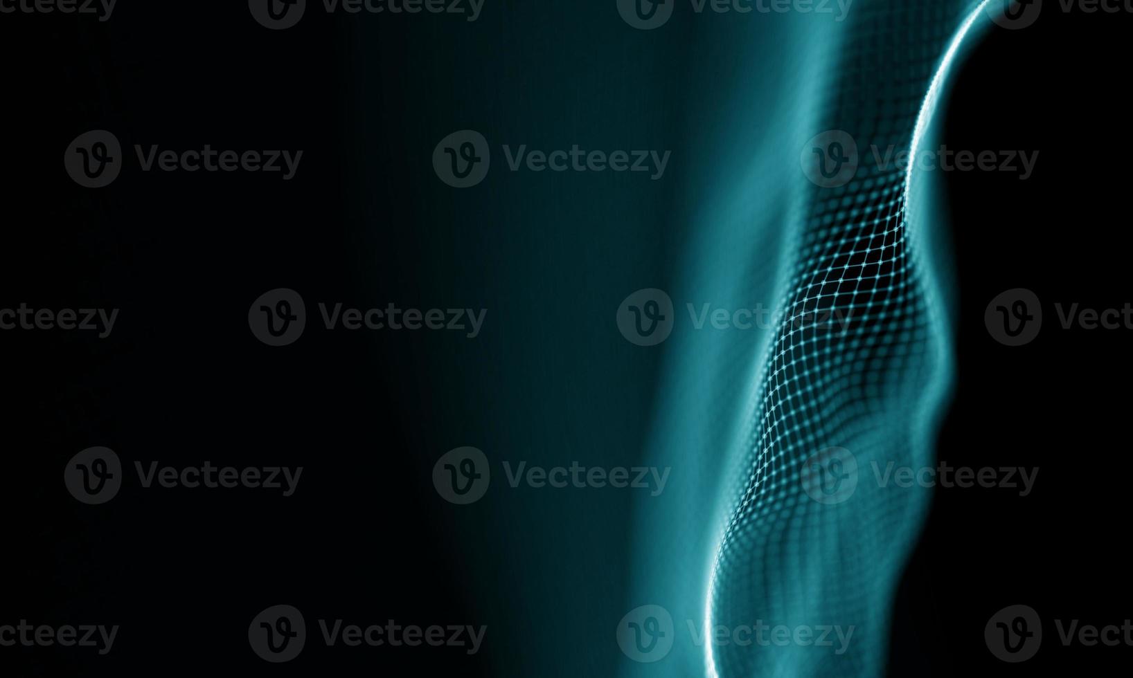 Digital data technology wave. Particle sound wave concept. Big data and data science wave background. photo
