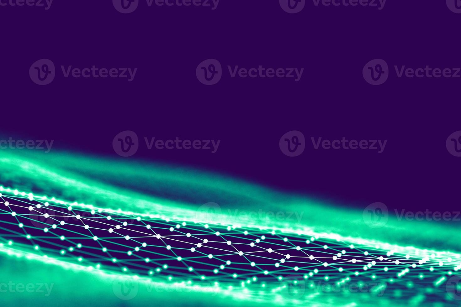 Network technology background. Futuristic tech blue background. Low poly 3d wire. Ai artificial intelligence. Scy fi space illustration photo