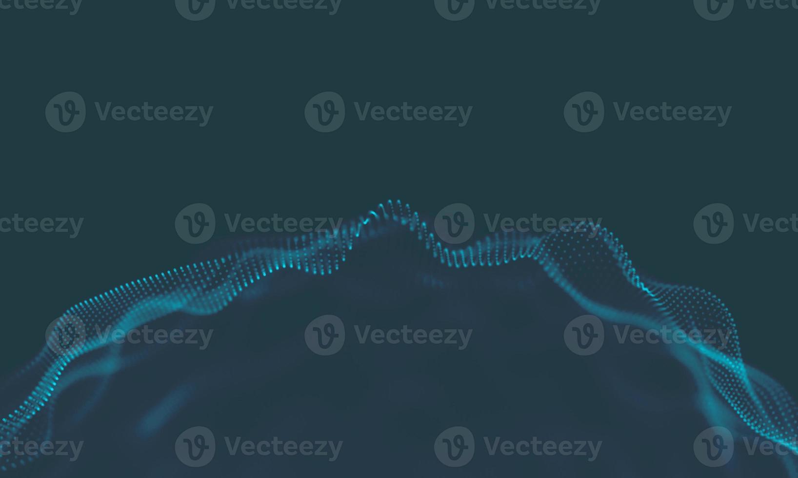 Abstract Music background. Big Data Particle Flow Visualisation. Science infographic futuristic illustration. Sound wave. Sound visualization photo