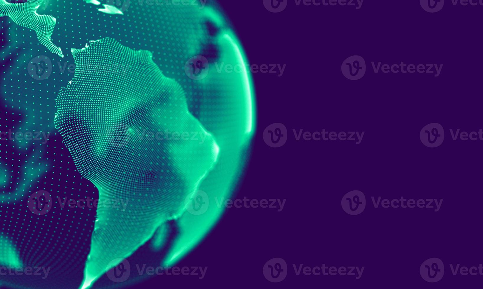 Abstract Blue Geometrical Particles on Purple Background . Connection structure. Science blue background. Futuristic Technology HUD Element . onnecting dots and lines . Big data and Business photo