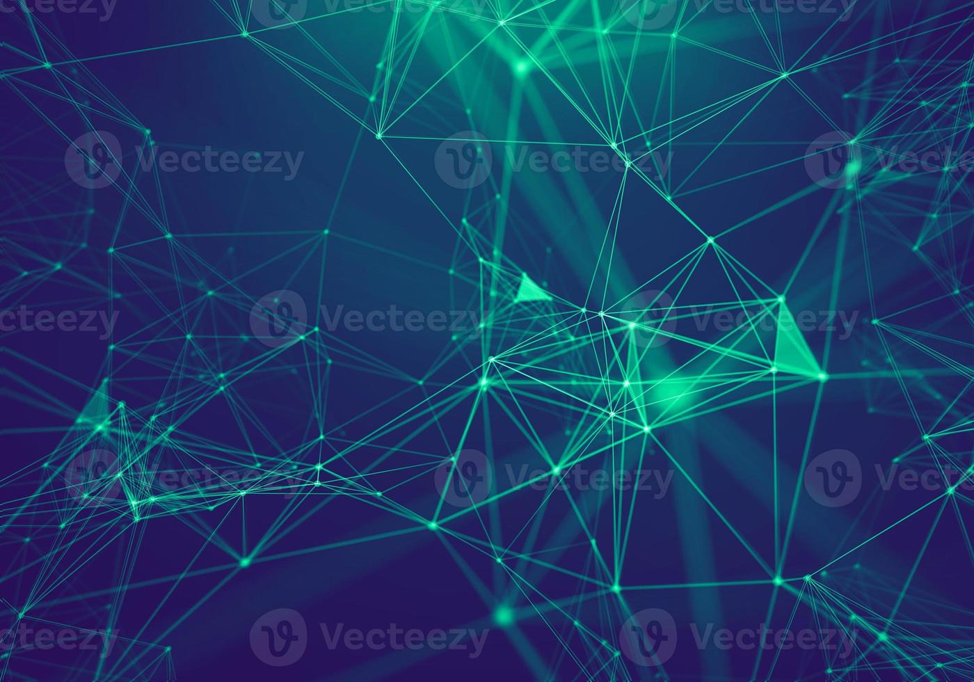 Abstract Blue Geometrical Particles on Purple Background . Connection structure. Science blue background. Futuristic Technology HUD Element . onnecting dots and lines . Big data and Business photo