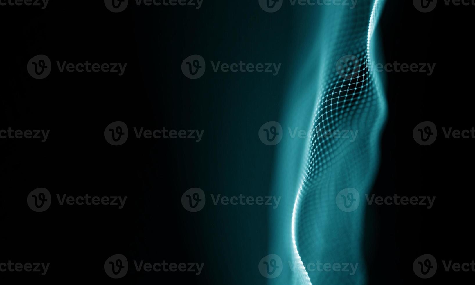 Digital data technology wave. Particle sound wave concept. Big data and data science wave background. photo
