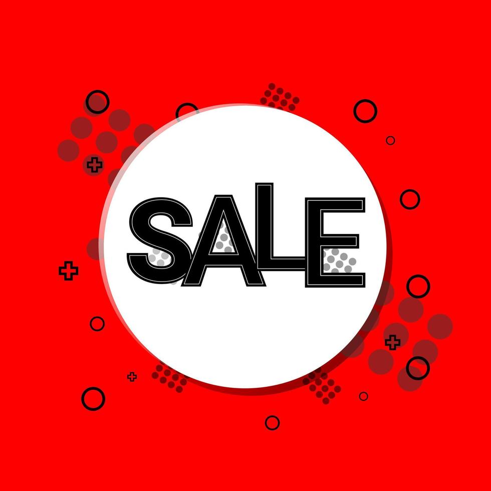 Sale offer banner, shop grand opening concept. Red background. minimalist style. vector