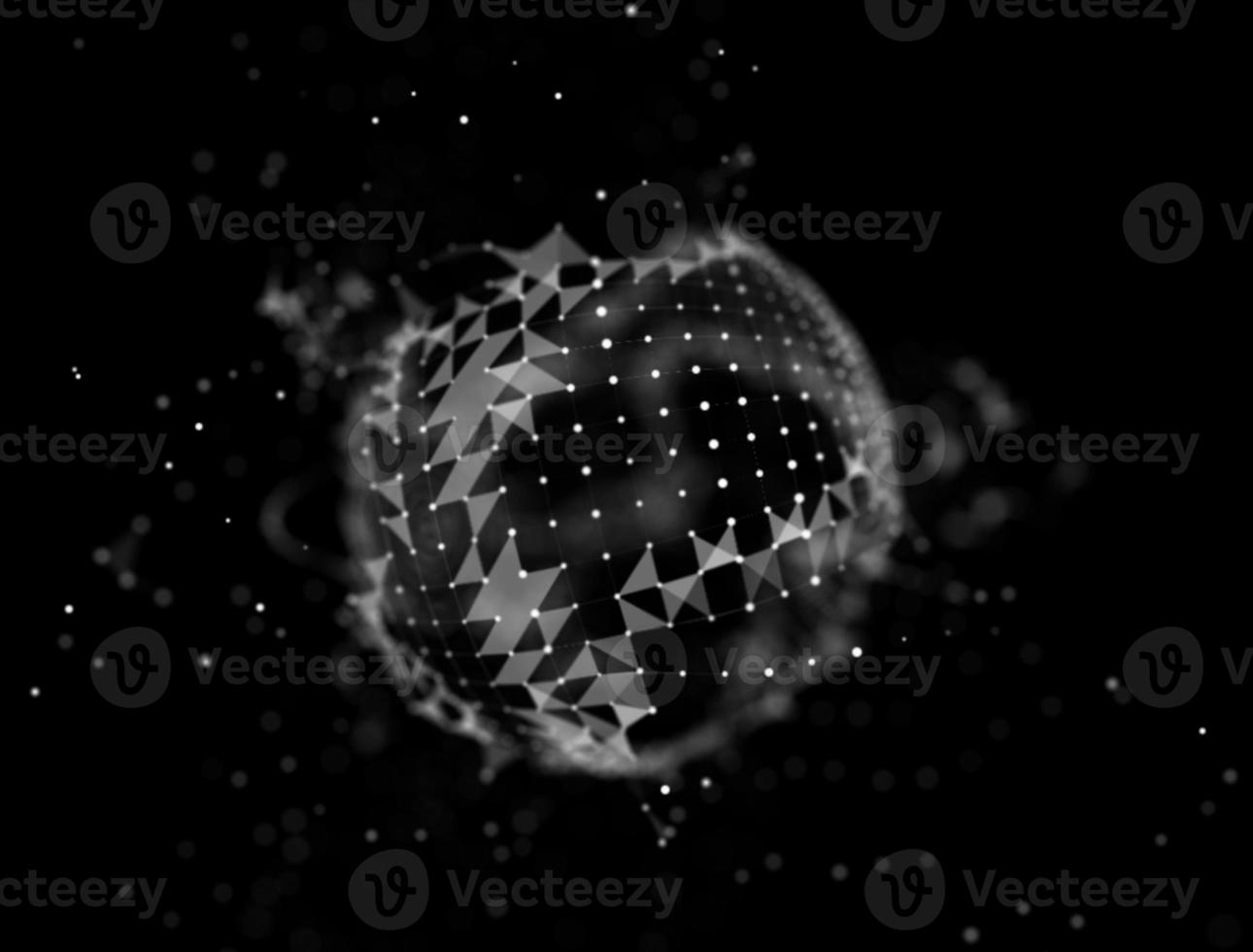 Abstract technology background. Background 3d grid.Cyber technology Ai tech wire network futuristic wireframe. Artificial intelligence . Cyber security background illustration photo