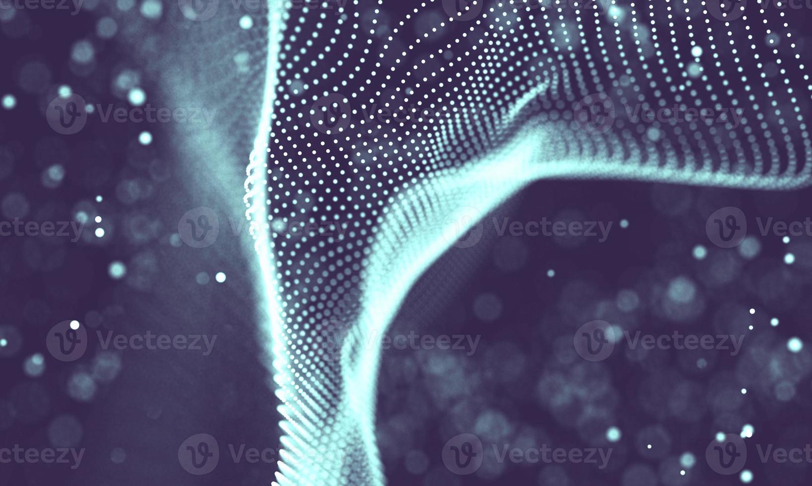 Data technology abstract futuristic illustration . Low poly shape with connecting dots and lines on dark background. 3D rendering . Big data visualization . photo