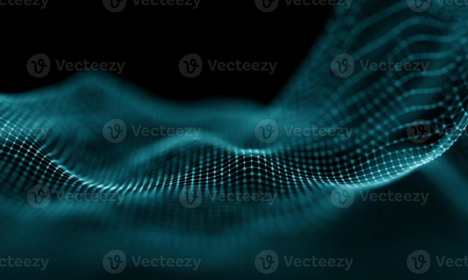 Digital data technology wave. Particle sound wave concept. Big data and data science wave background. photo