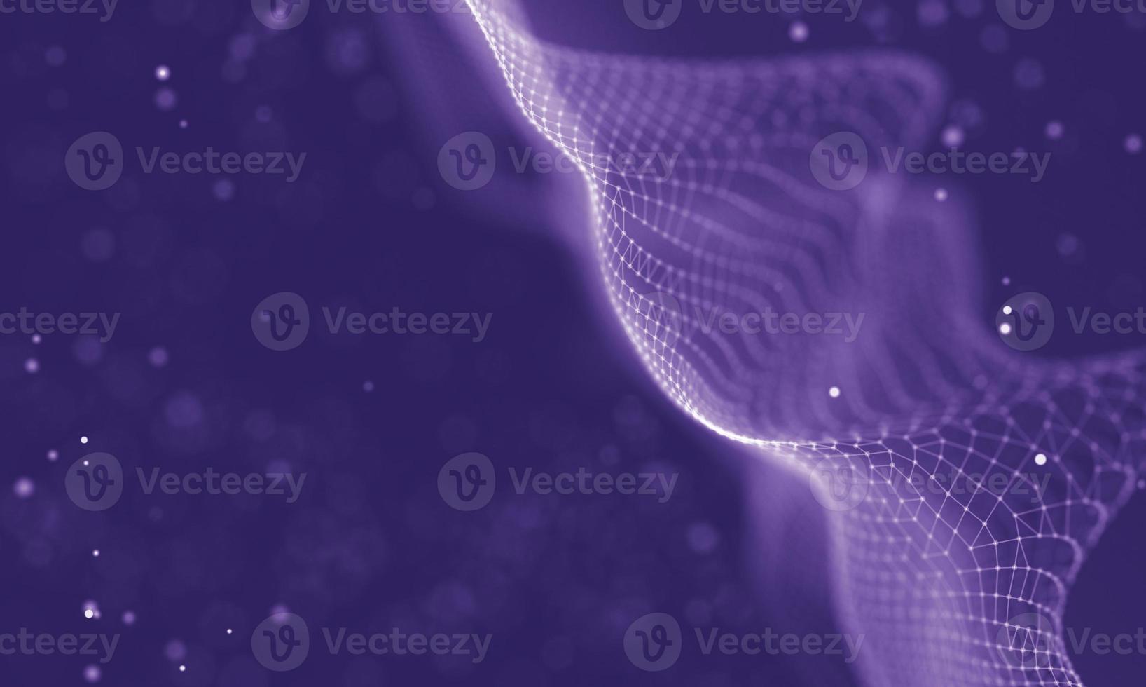 Data technology abstract futuristic illustration . Low poly shape with connecting dots and lines on dark background. 3D rendering . Big data visualization . photo