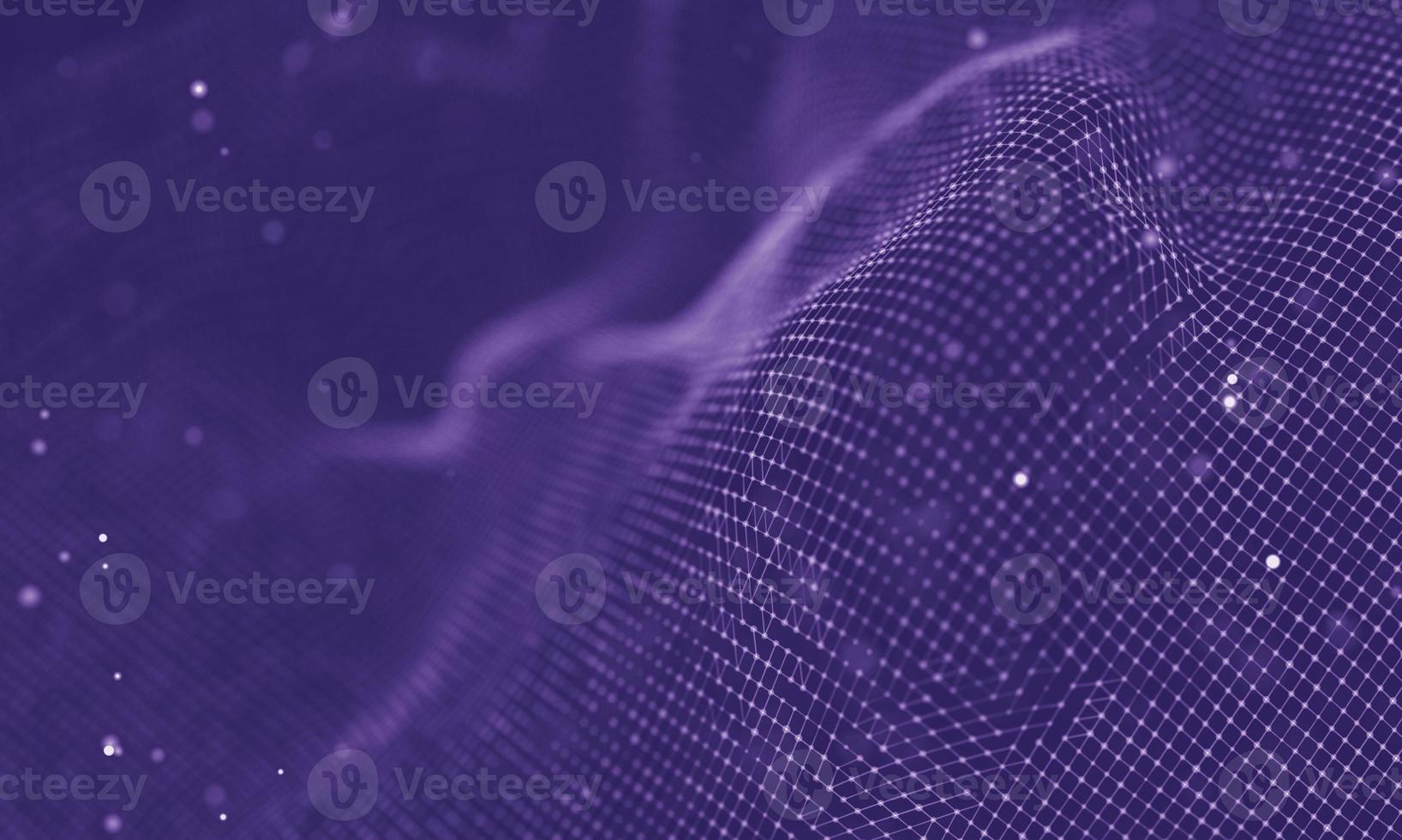 Data technology abstract futuristic illustration . Low poly shape with connecting dots and lines on dark background. 3D rendering . Big data visualization . photo