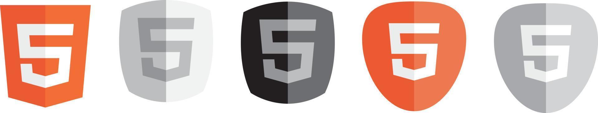 HTML5 icon. Web development logo icon set of html, programming symbol ...