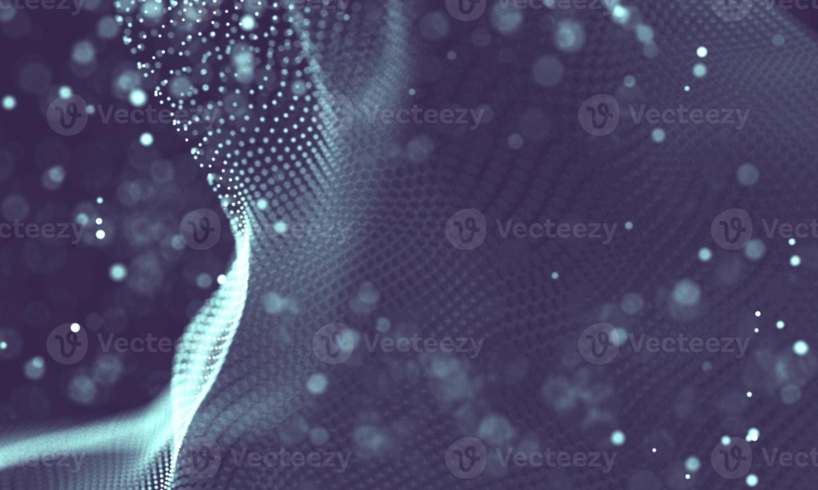 Data technology abstract futuristic illustration . Low poly shape with connecting dots and lines on dark background. 3D rendering . Big data visualization . photo