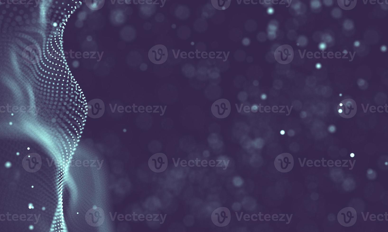 Data technology abstract futuristic illustration . Low poly shape with connecting dots and lines on dark background. 3D rendering . Big data visualization . photo