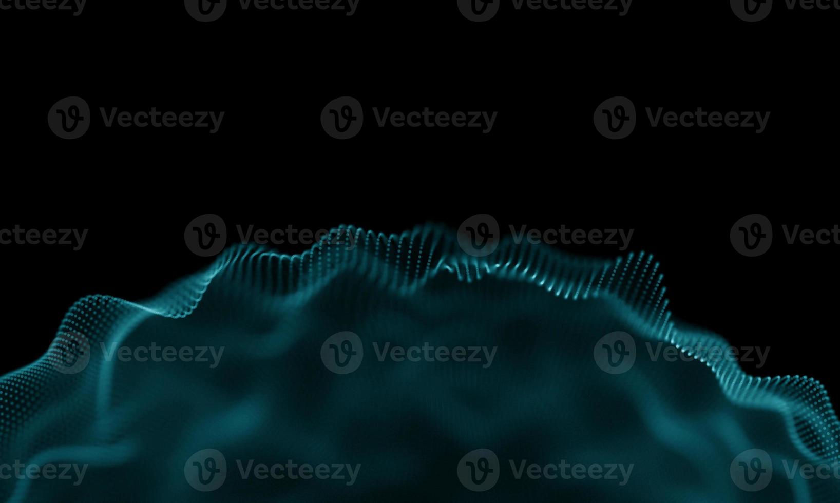 Digital data technology wave. Particle sound wave concept. Big data and data science wave background. photo