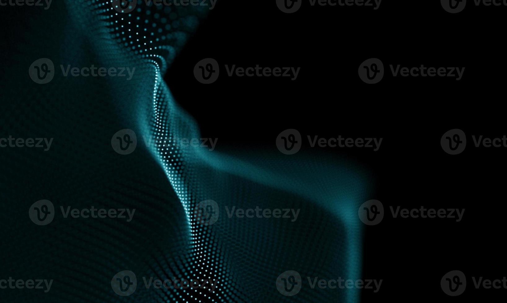 Digital data technology wave. Particle sound wave concept. Big data and data science wave background. photo