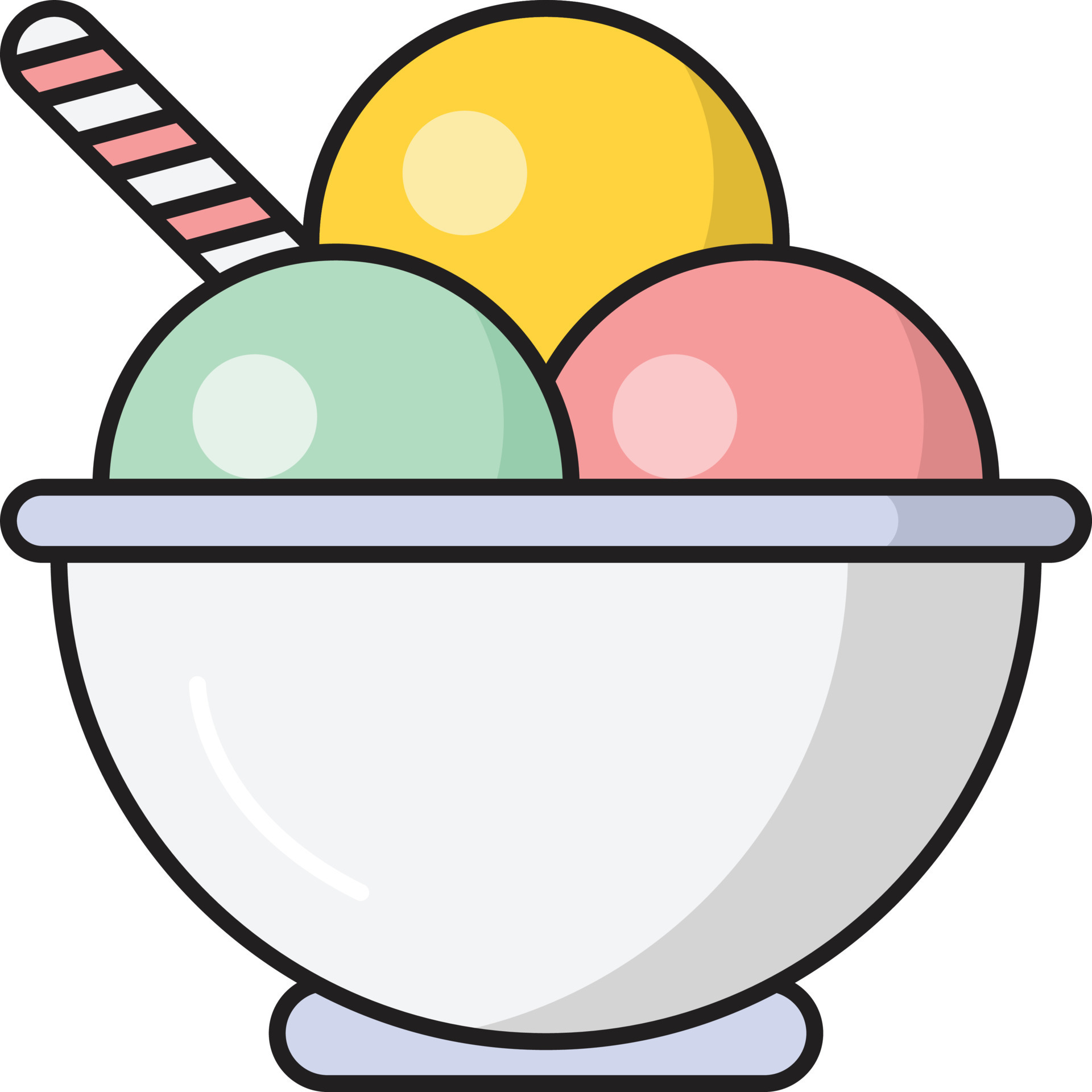 ice cream bowl vector illustration on a background.Premium quality