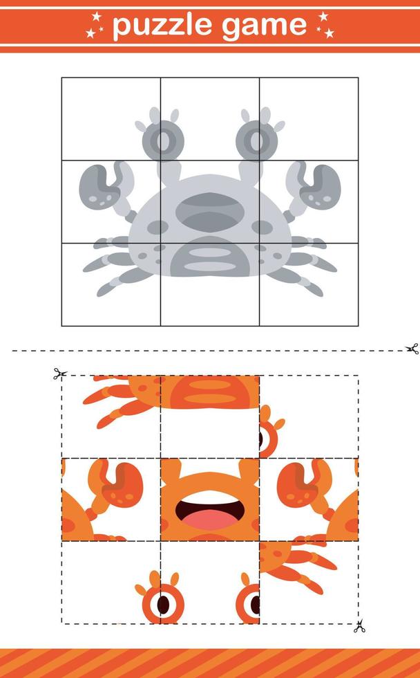 puzzle game of animal jigsaw game for kids vector