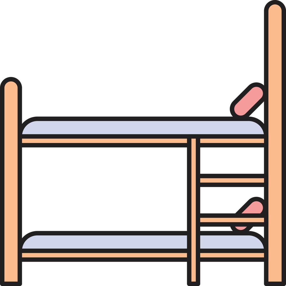 ilustración de vector de cama doble en un fondo. símbolos de calidad premium. iconos vectoriales para concepto y diseño gráfico.