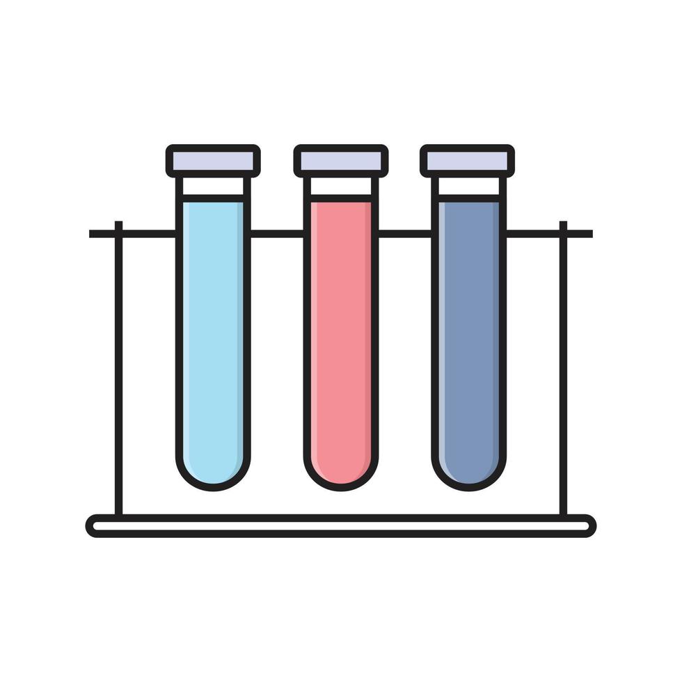 Ilustración de vector de tubo de ensayo en un fondo. Símbolos de calidad premium. Iconos vectoriales para concepto y diseño gráfico.