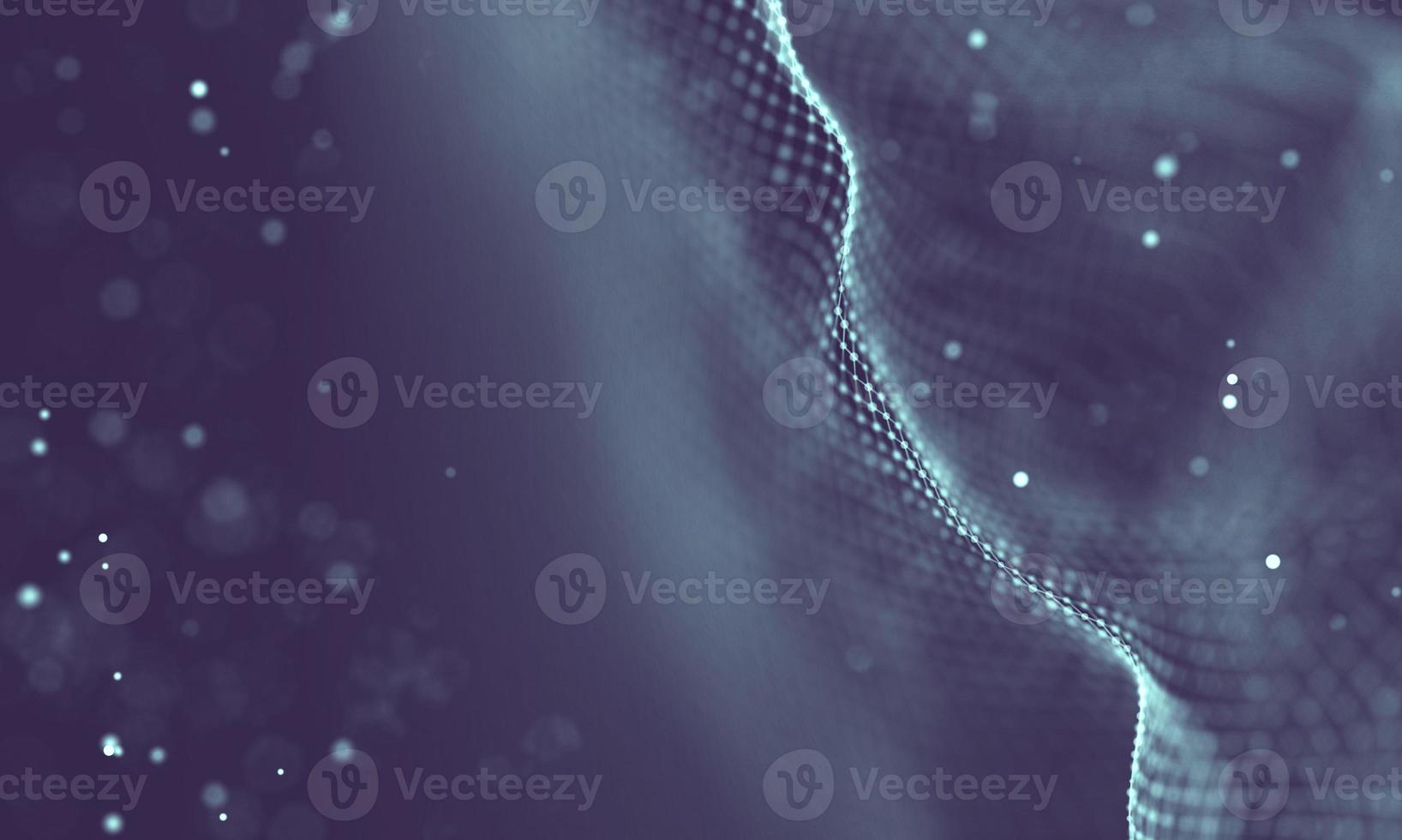Data technology abstract futuristic illustration . Low poly shape with connecting dots and lines on dark background. 3D rendering . Big data visualization . photo