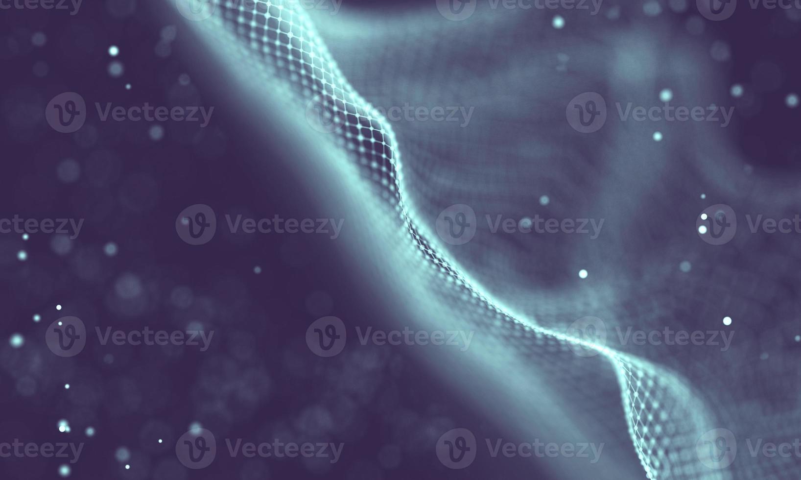 Data technology abstract futuristic illustration . Low poly shape with connecting dots and lines on dark background. 3D rendering . Big data visualization . photo
