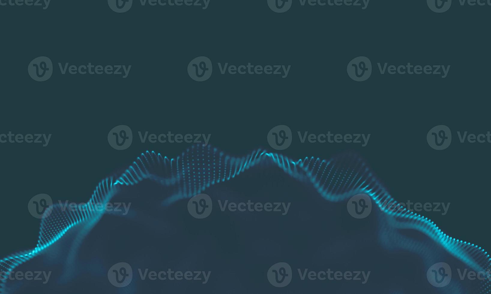 Abstract Music background. Big Data Particle Flow Visualisation. Science infographic futuristic illustration. Sound wave. Sound visualization photo