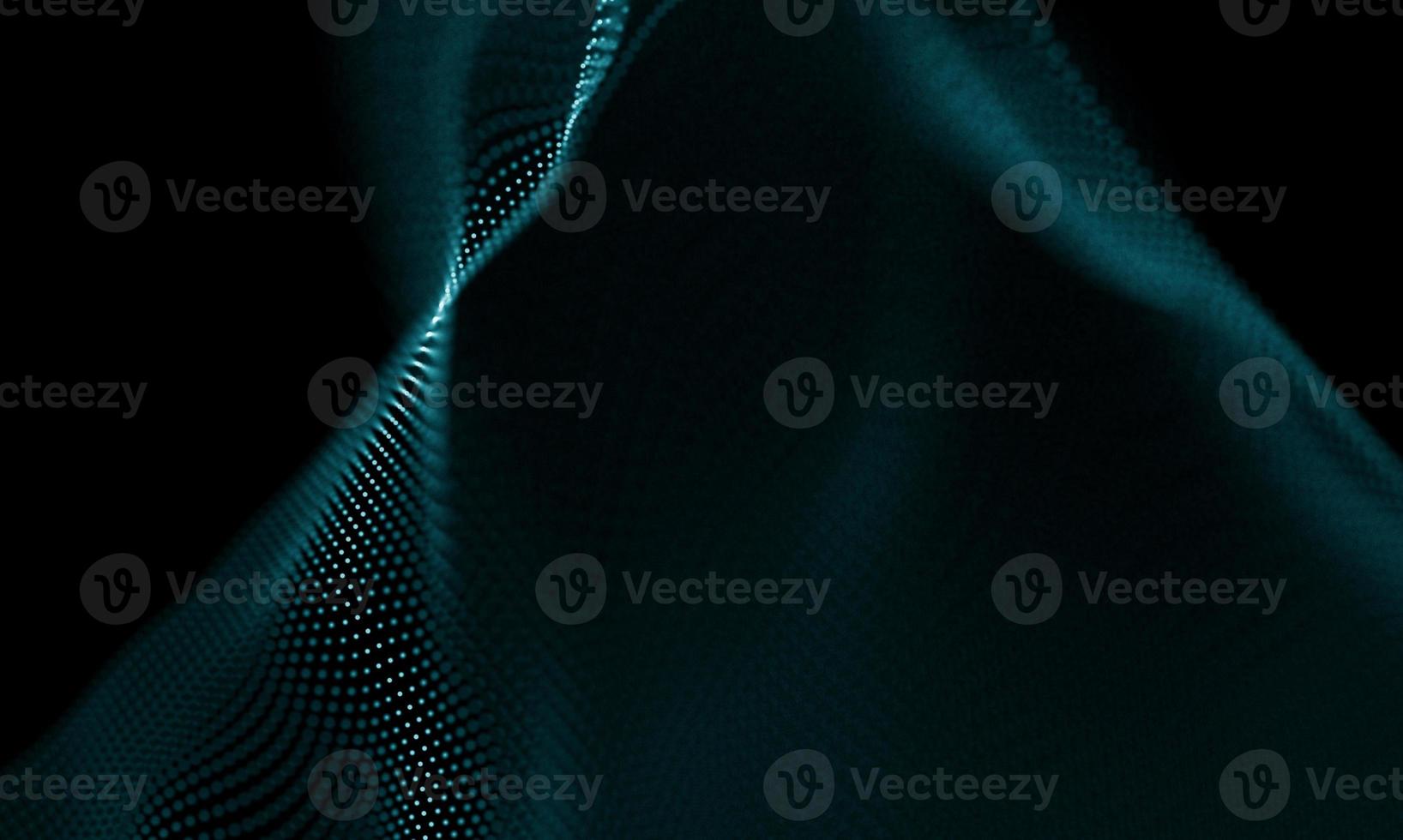 Digital data technology wave. Particle sound wave concept. Big data and data science wave background. photo