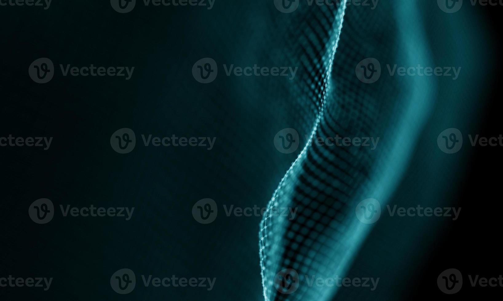 Digital data technology wave. Particle sound wave concept. Big data and data science wave background. photo