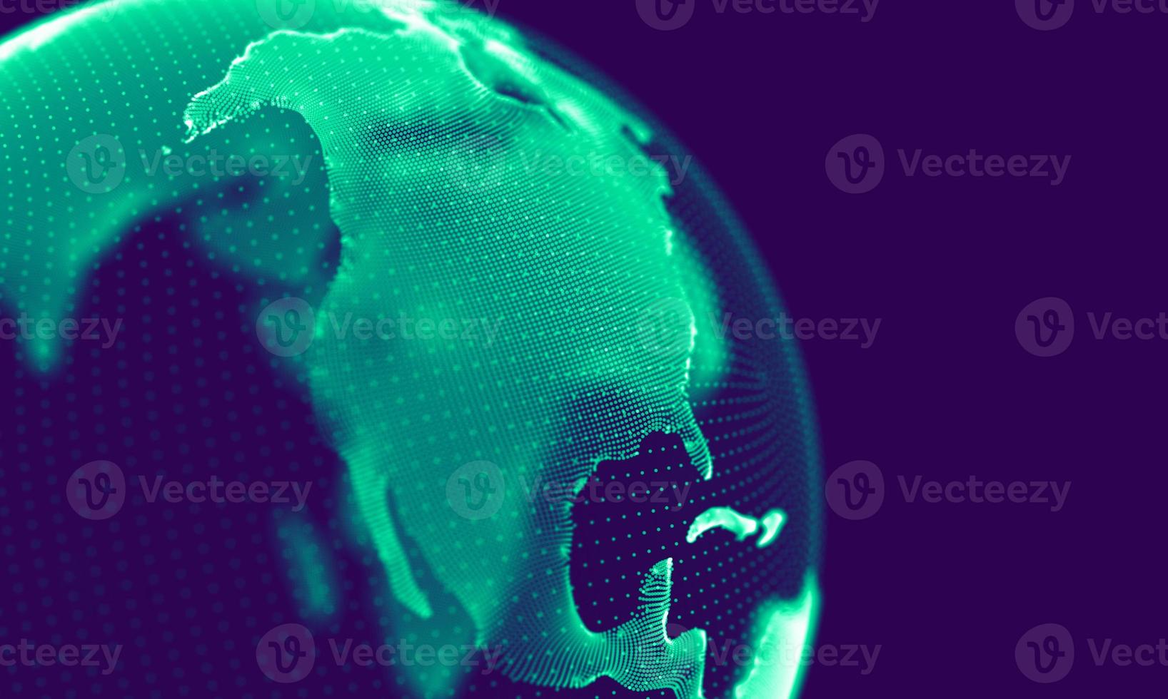Abstract Blue Geometrical Particles on Purple Background . Connection structure. Science blue background. Futuristic Technology HUD Element . onnecting dots and lines . Big data and Business photo