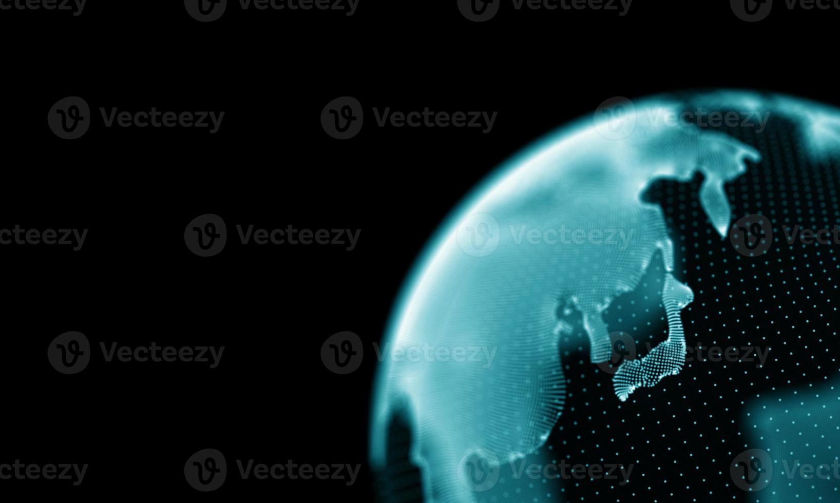 Digital globe 3d. Global world internet technology. Communication concept abstract background planet. Blue light connection design. Big data network modern map. Travel business photo