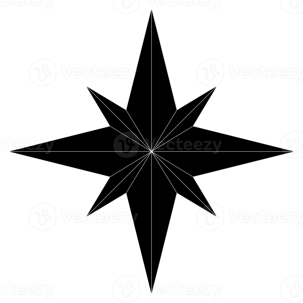 silhueta de bússola para ícone, símbolo, aplicativos, site, pictograma, ilustração de arte ou elemento de design gráfico. formato png