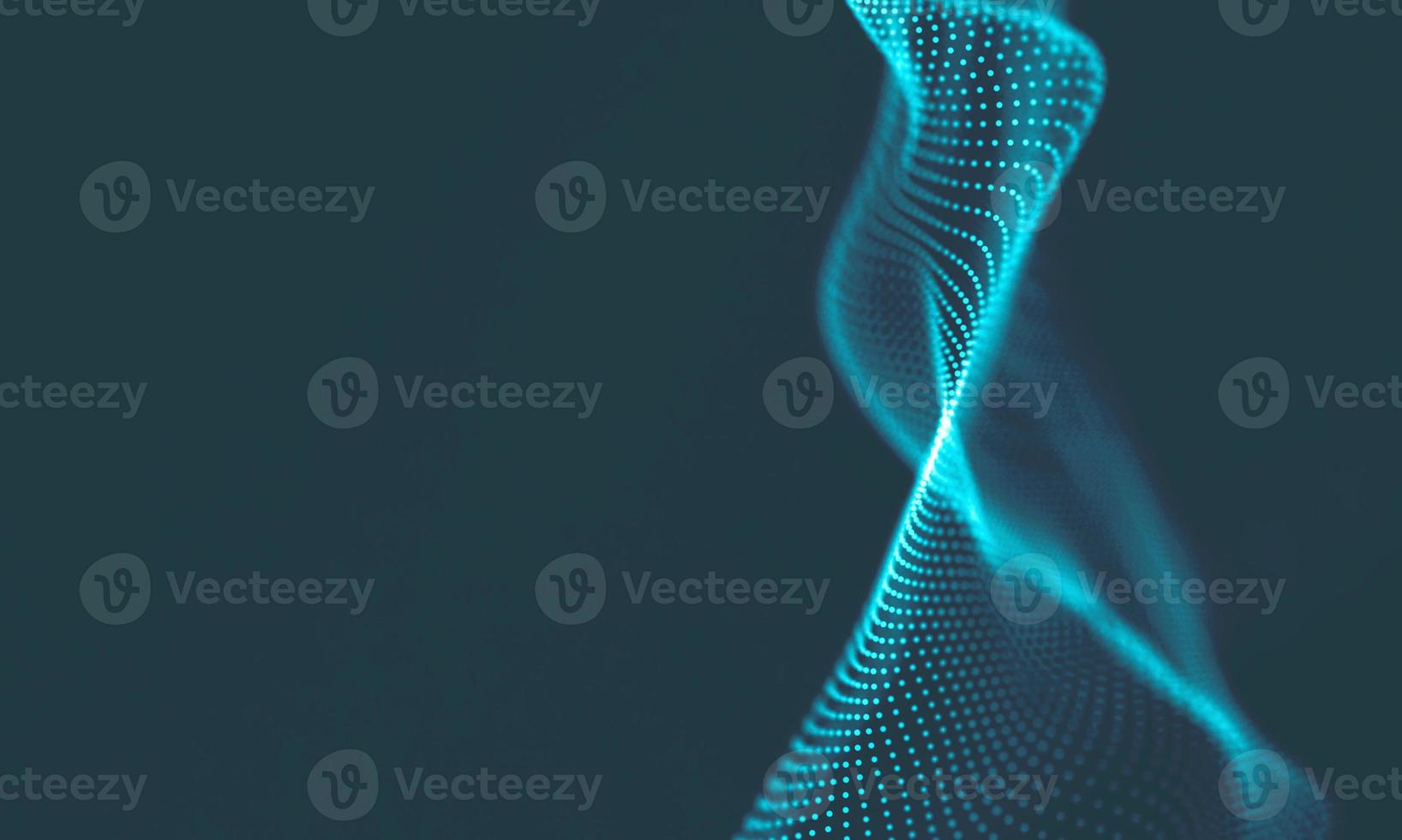 Abstract Music background. Big Data Particle Flow Visualisation. Science infographic futuristic illustration. Sound wave. Sound visualization photo