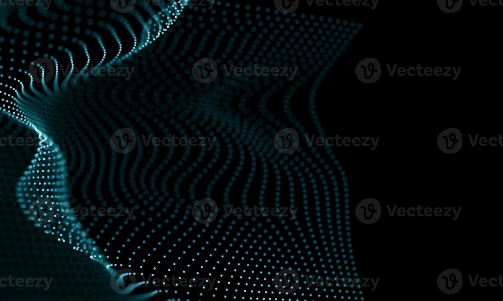 Digital data technology wave. Particle sound wave concept. Big data and data science wave background. photo