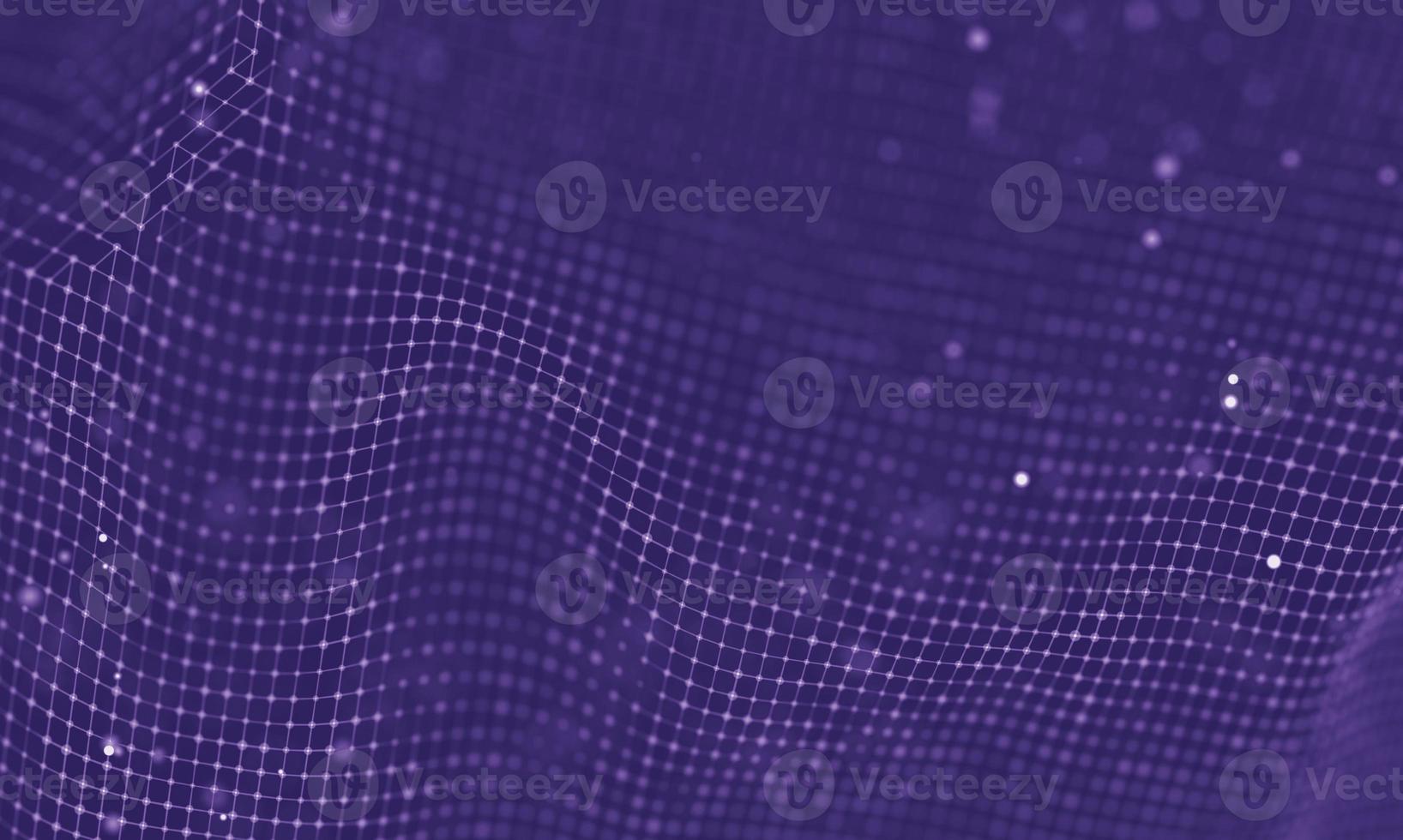 Data technology abstract futuristic illustration . Low poly shape with connecting dots and lines on dark background. 3D rendering . Big data visualization . photo