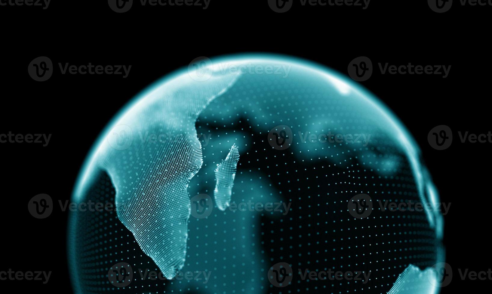 Digital globe 3d. Global world internet technology. Communication concept abstract background planet. Blue light connection design. Big data network modern map. Travel business photo