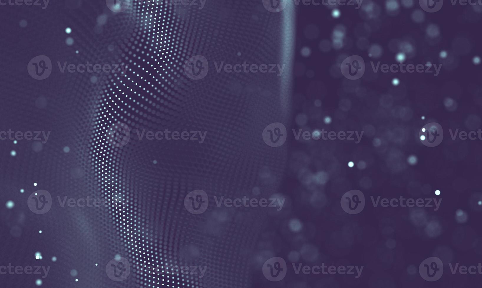 Data technology abstract futuristic illustration . Low poly shape with connecting dots and lines on dark background. 3D rendering . Big data visualization . photo