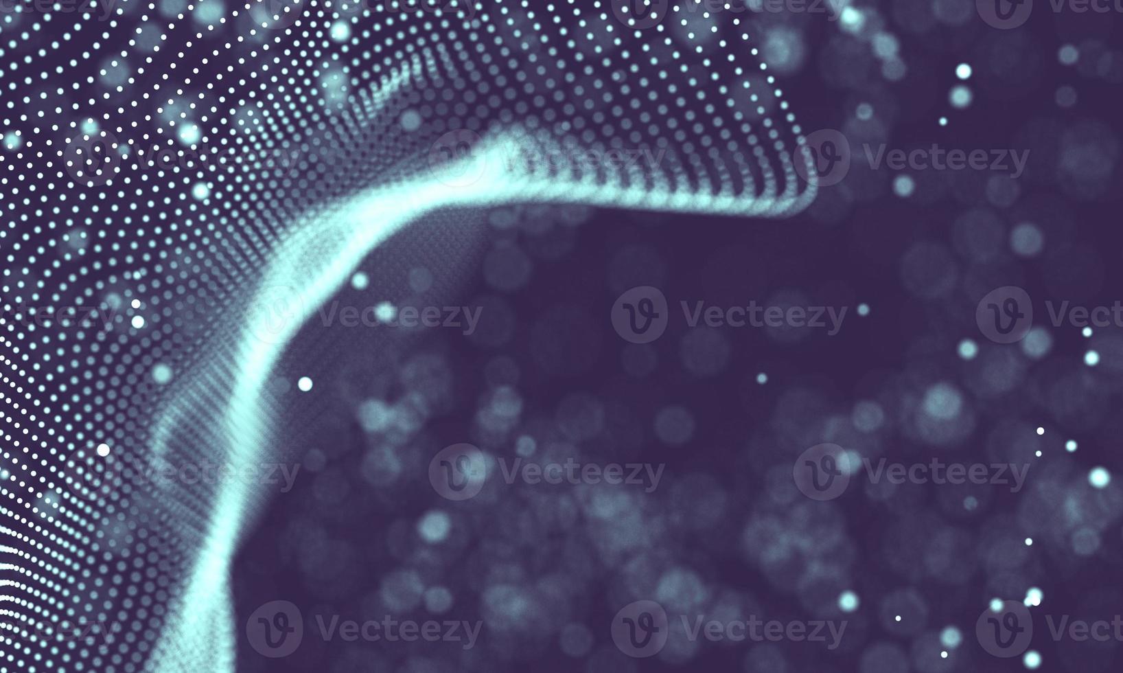 Data technology abstract futuristic illustration . Low poly shape with connecting dots and lines on dark background. 3D rendering . Big data visualization . photo