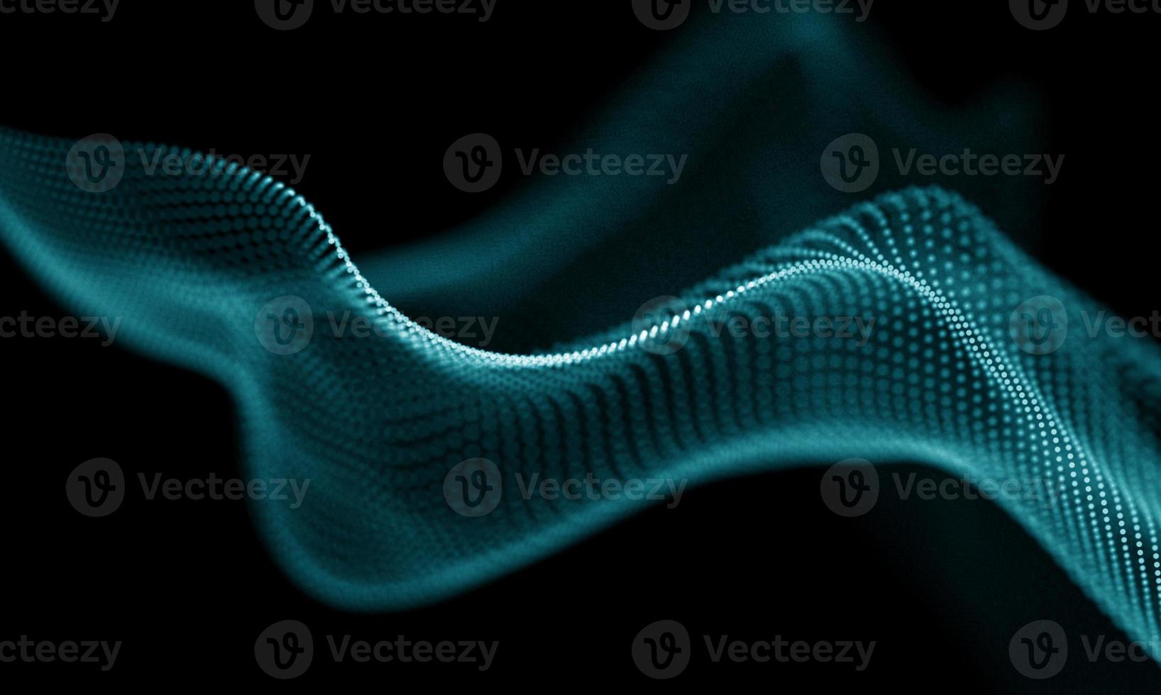 Digital data technology wave. Particle sound wave concept. Big data and data science wave background. photo