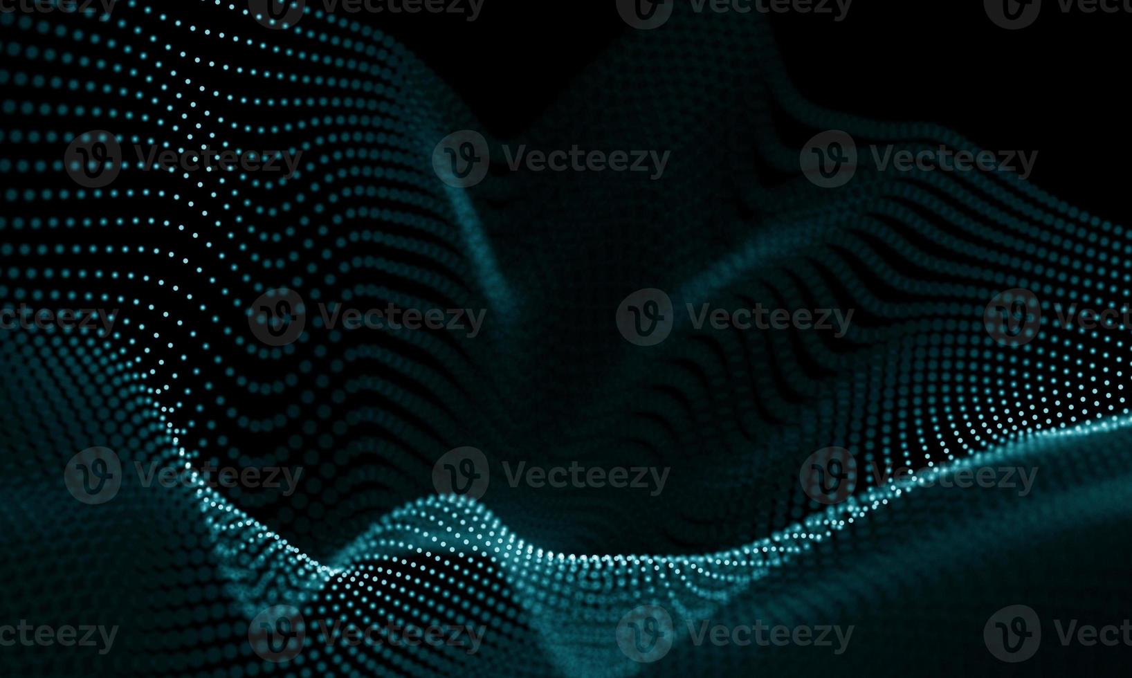 Digital data technology wave. Particle sound wave concept. Big data and data science wave background. photo