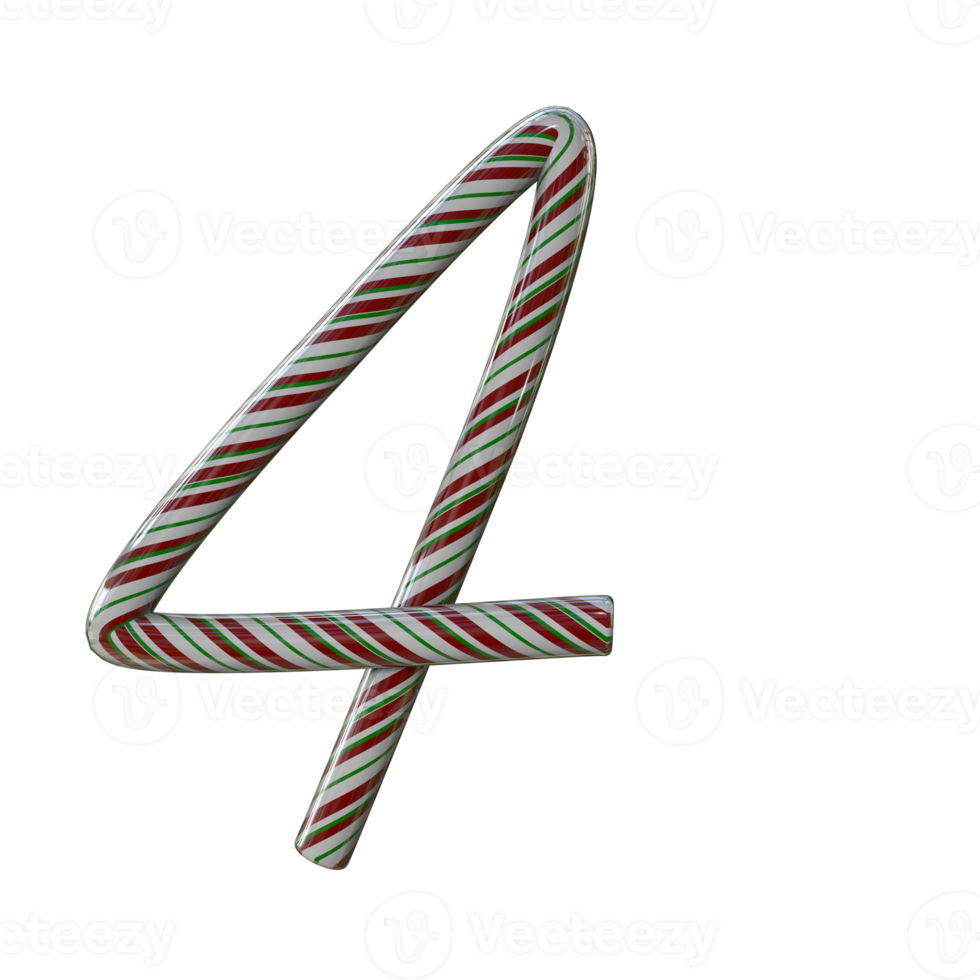 Glossy Candy Cane Text Typeface 4 png