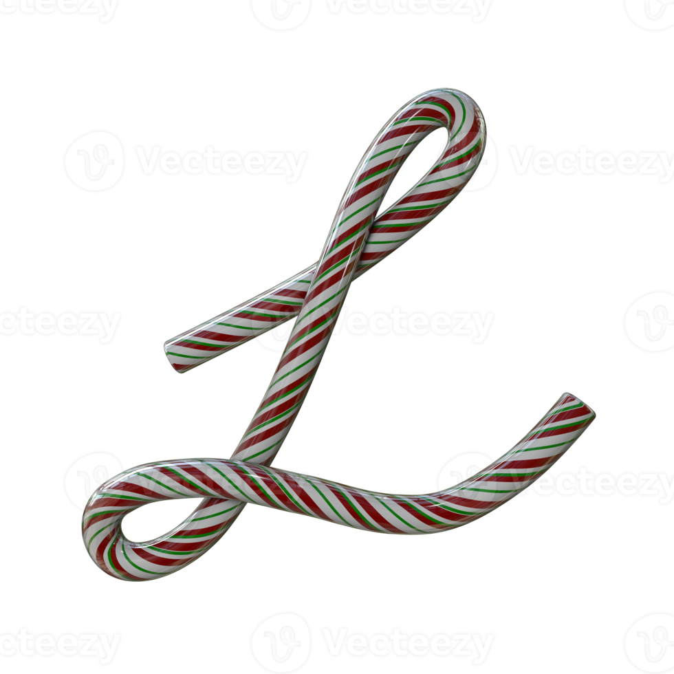 Glossy Candy Cane Text Typeface L png